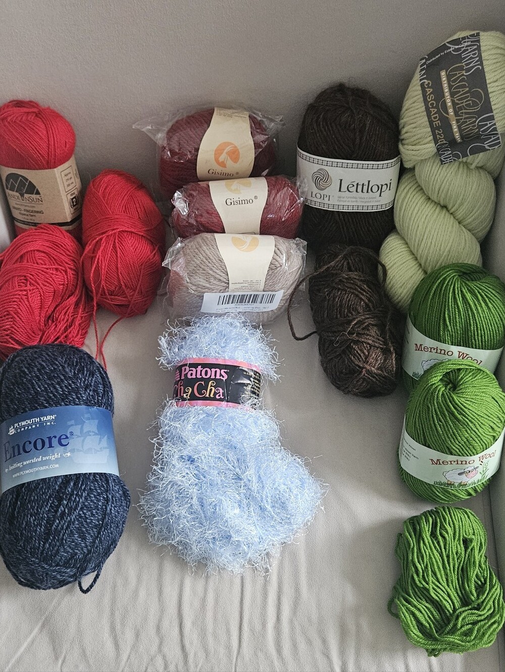 Ten New Skeins, 4 Partial Skeins of Yarn - Various Brands.